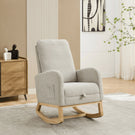 Rocking High Back Glider Chair With Retractable Footrest, Side Pocket - Furniture Home Direct