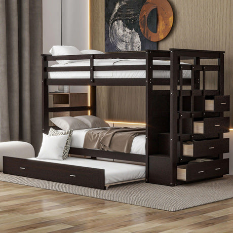 Bunk Bed With Trundle And Staircase - Furniture Home Direct