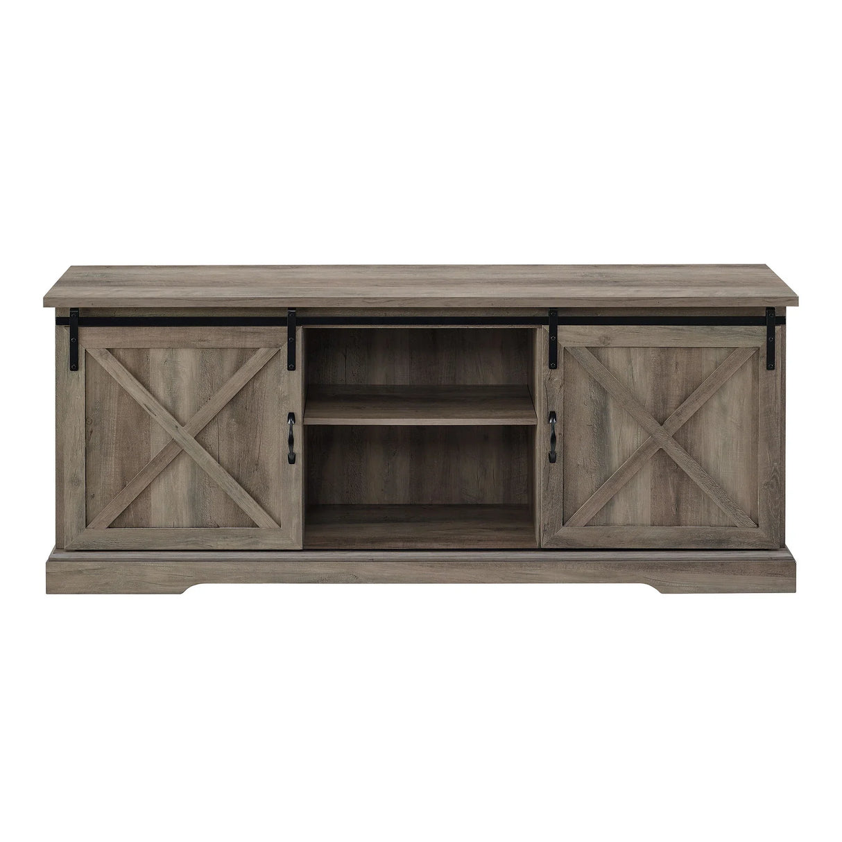 Farmhouse Sliding X Barn Door TV Stand - Furniture Home Direct