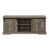 Farmhouse Sliding X Barn Door TV Stand - Furniture Home Direct