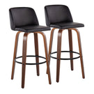 Toriano - Mid Century Modern Fixed Height Barstool Swivel And Round Footrest (Set of 2) - Furniture Home Direct
