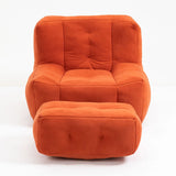 Modern Indoor Fluffy Bean Bag Chair With Memory Foam And Ottoman, Super Soft - Furniture Home Direct