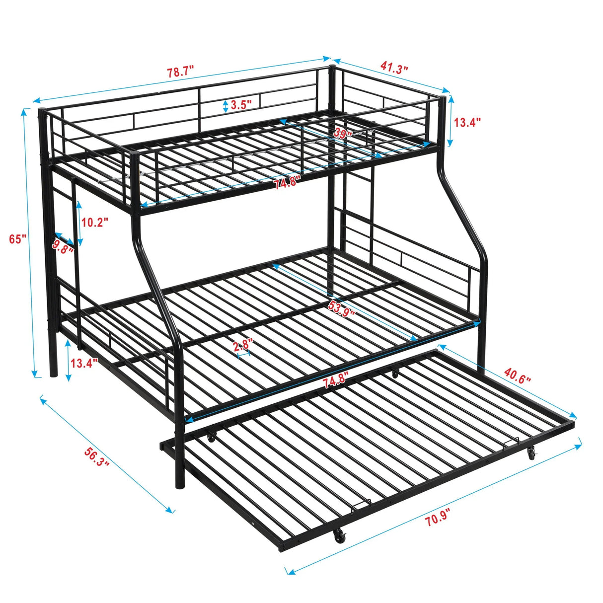 Modern Metal Bunk Bed - Furniture Home Direct