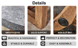 Coffee Table Round Stone Finish Wood Base Contemporary Gray - Furniture Home Direct