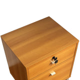 3 Drawer Nightstand Locking Top Drawer Metal Drawer Glides Metal Bar Handles - Furniture Home Direct