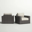 Outdoor Armchairs With Cushions (Set of 2) - Espresso / Gray - Furniture Home Direct