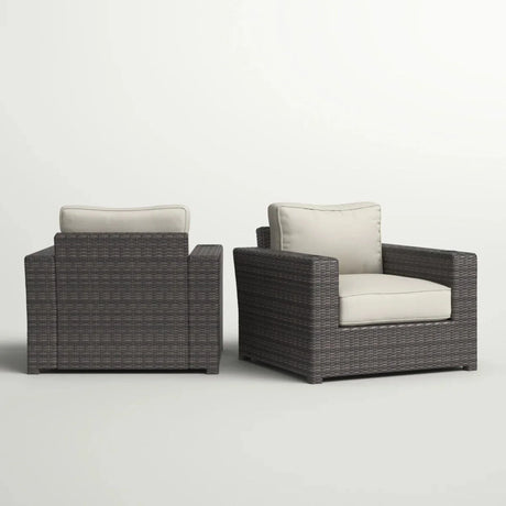 Outdoor Armchairs With Cushions (Set of 2) - Espresso / Gray - Furniture Home Direct