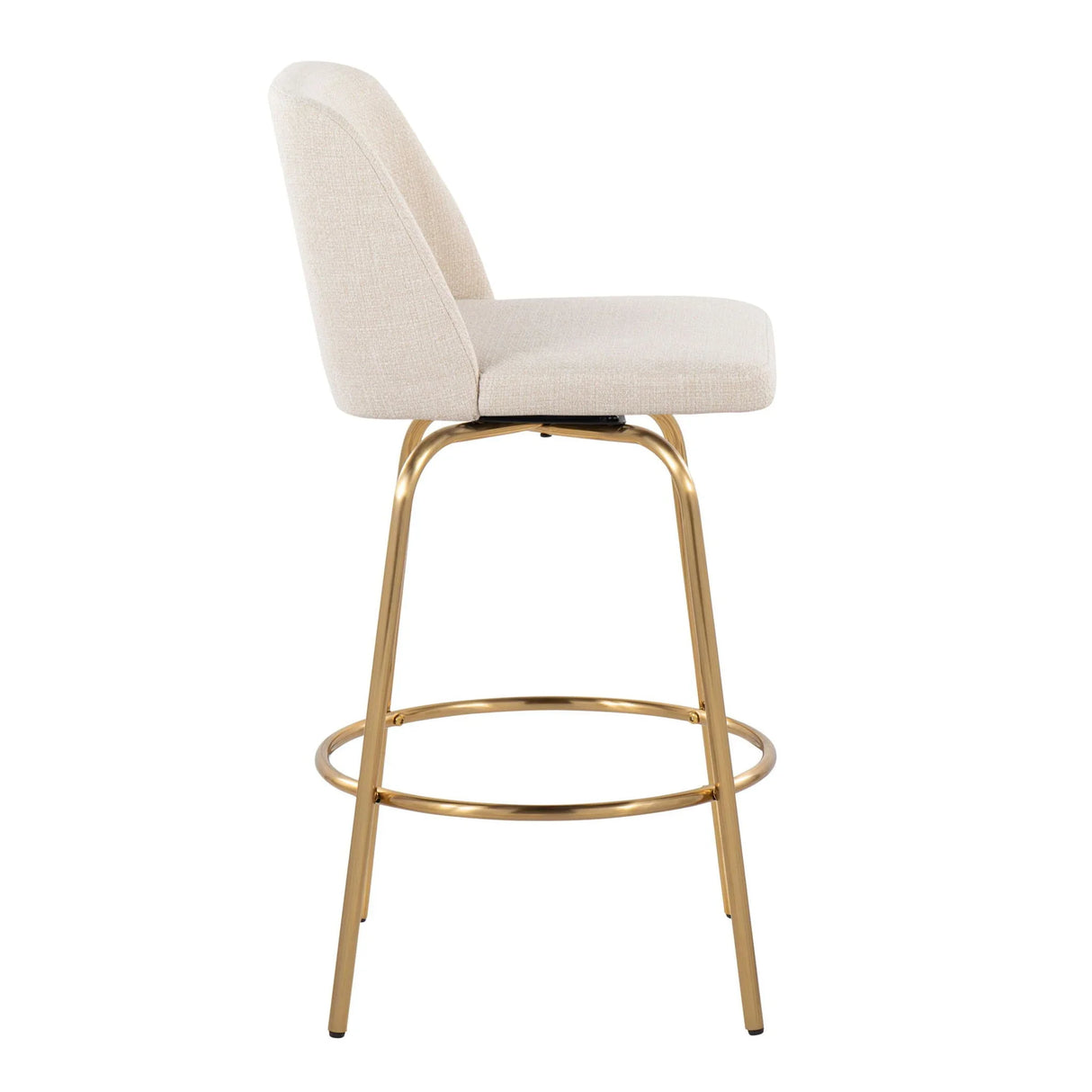 Toriano - Contemporary, Fixed Height Counter Stool With Swivel With Round Footrest (Set of 2) - Furniture Home Direct