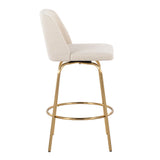 Toriano - Contemporary, Fixed Height Counter Stool With Swivel With Round Footrest (Set of 2) - Furniture Home Direct