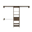 Closet System With Rods Shelves Drawer Modern Dark Walnut - Furniture Home Direct