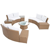 Semi-Circle Outdoor Sectional Set - Furniture Home Direct