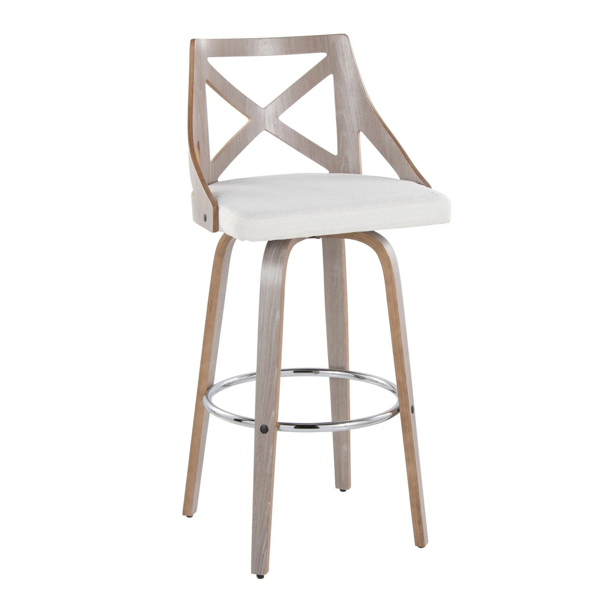 Charlotte - Farmhouse Fixed Height Bar Stool With Round Footrest (Set of 2) - Furniture Home Direct