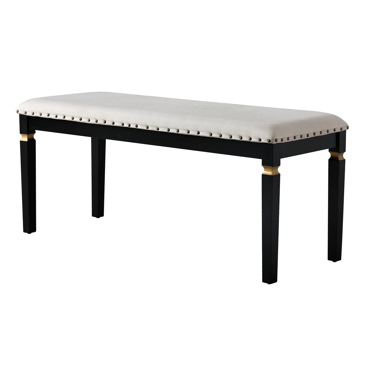 Dining Set With Tufted High Back Chairs And Bench Black - Furniture Home Direct