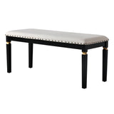 Dining Set With Tufted High Back Chairs And Bench Black - Furniture Home Direct