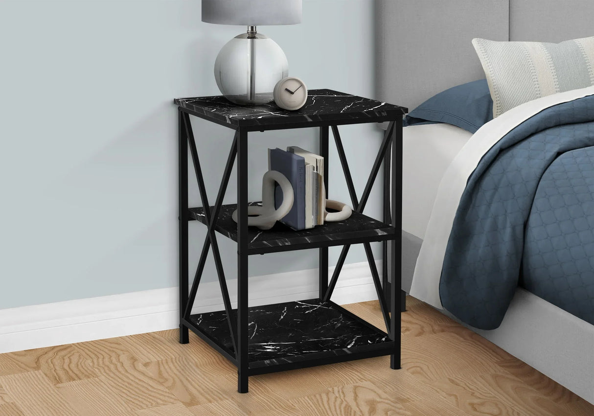 3 Tier Accent Table, Side Marble Look Contemporary & Modern - Furniture Home Direct