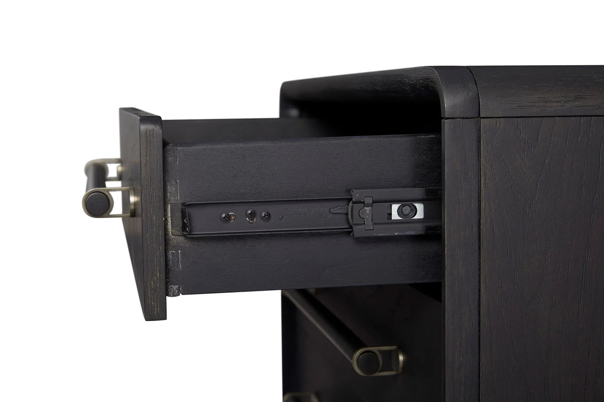3 Drawer Nightstand With USB - Black - Furniture Home Direct