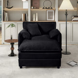 Oversized Chair With Movable Ottoman, Soft Upholstered Lounge Chair - Furniture Home Direct