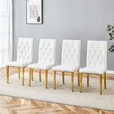 Vintage Style Armless Dining Chairs Set With Grid And Buckle Design - Furniture Home Direct