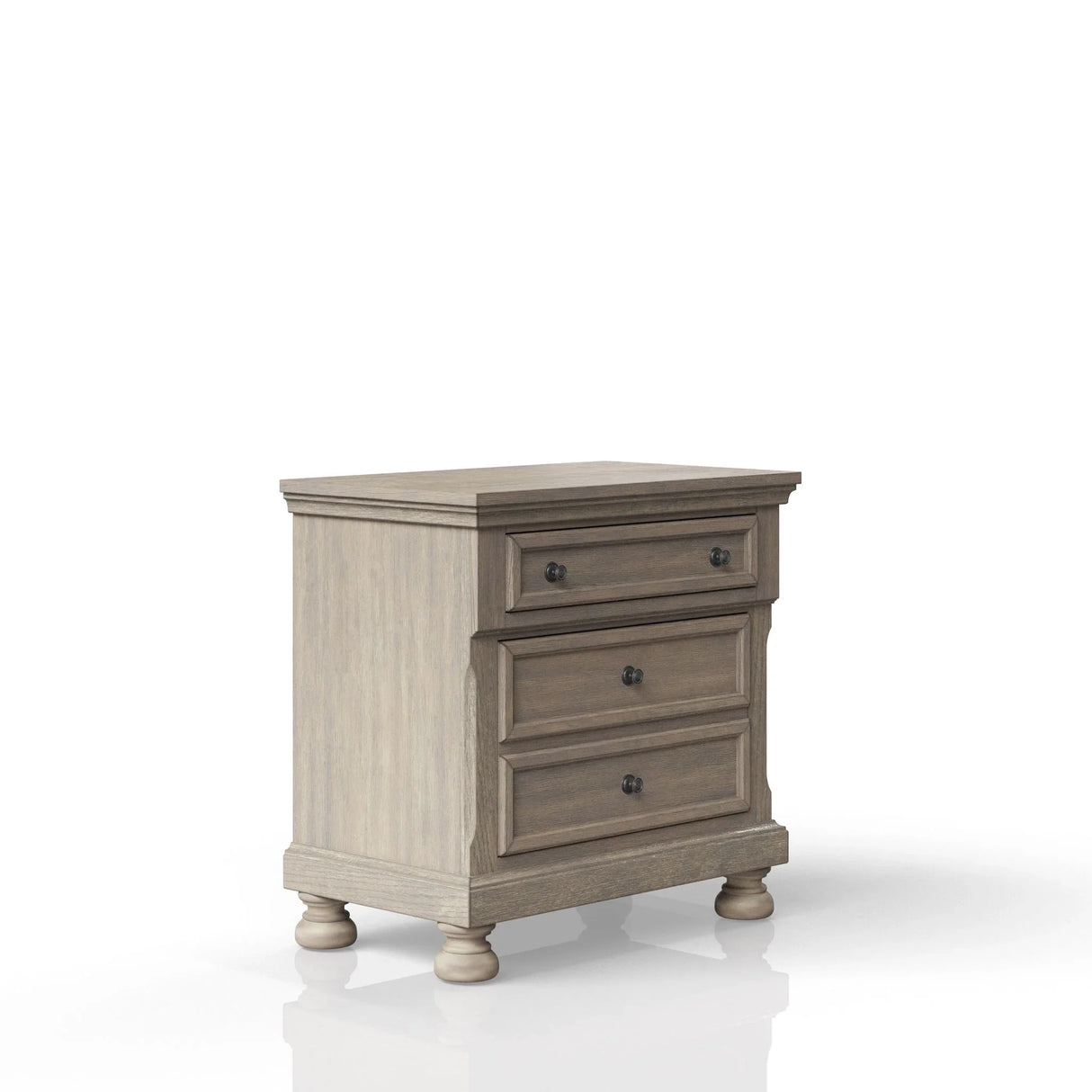 Nightstand Two Storage Drawers - Furniture Home Direct