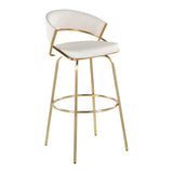 Jie - Fixed Height Contemporary Barstool With Swivel With Round Footrest (Set of 2) - Furniture Home Direct