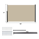Retractable Side Awning, Waterproof And UV Resistant, Privacy Screen For Patio - Furniture Home Direct