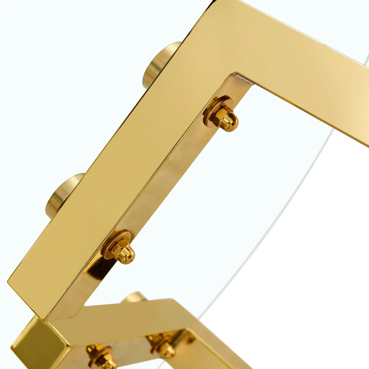 Dining Table Round Glass Top With Metal Base Finish Gold - Furniture Home Direct