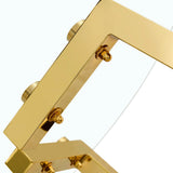 Dining Table Round Glass Top With Metal Base Finish Gold - Furniture Home Direct