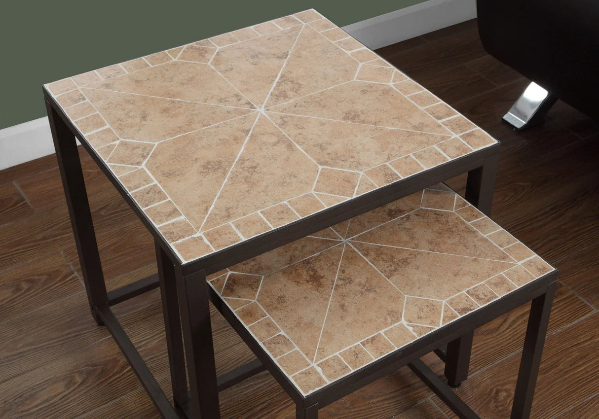 Nesting Table, Space-Saving Design Transitional (Set of 2) - Furniture Home Direct