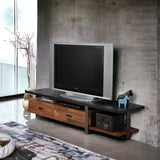 Elling - TV Stand - Walnut / Black - Furniture Home Direct