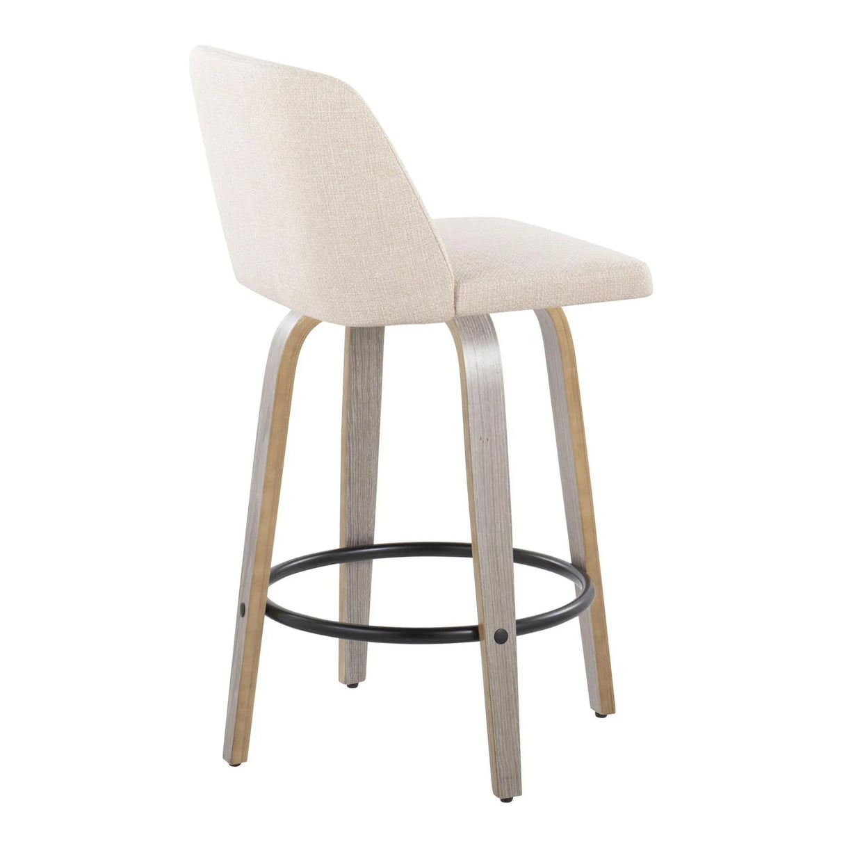 Toriano - Contemporary Fixed Height Counter Stool With Swivel & Round Footrest (Set of 2) - Furniture Home Direct