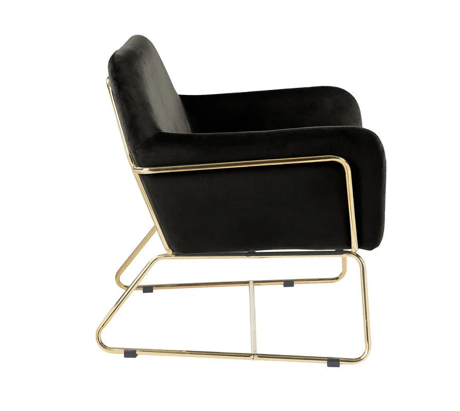 Keira - Velvet Accent Chair With Metal Base - Furniture Home Direct
