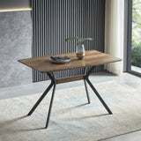 Modern Minimalist Style Dining Table MDF Wooden Top Metal Shelf Metal Heat Transfer Legs Leveling Feet For Dining Room Kitchen Office Table - Walnut / Black - Furniture Home Direct