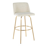 Toriano - Contemporary Fixed Height Barstool With Swivel And Round Footrest (Set of 2) - Furniture Home Direct