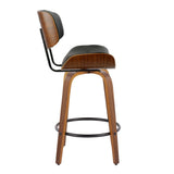 Lombardi - Mid-Century Modern Fixed Height Counter Stool With Swivel With Round Footrest (Set of 2) - Furniture Home Direct