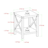Rustic Industrial X 2 Tier Side Table - Gray Wash - Furniture Home Direct
