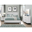 Queen Bedroom Set Transitional Style Rubber Wood White - Furniture Home Direct