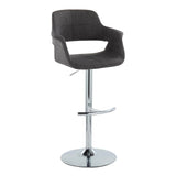 Vintage Flair - Mid Century Modern Adjustable Barstool With Swivel With Rounded T Footrest (Set of 2) - Furniture Home Direct