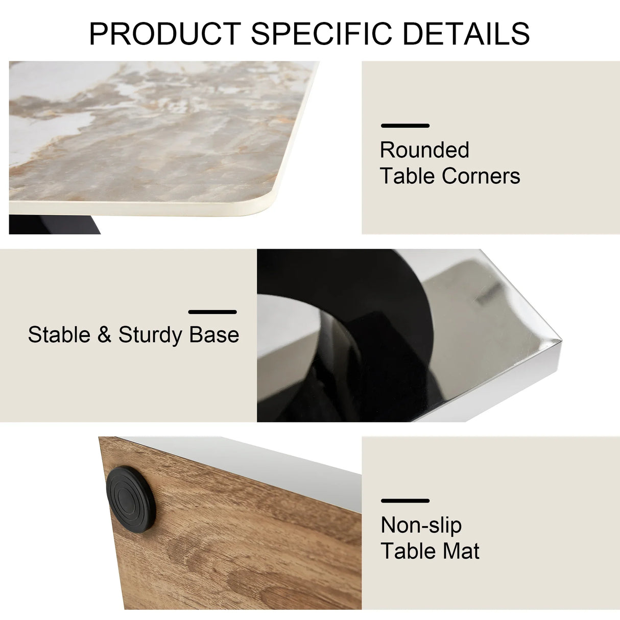 Large Rectangular Faux Marble Dining Table - Furniture Home Direct