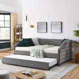Elegant Daybed With Trundle Upholstered Tufted Sofa Bed - Furniture Home Direct