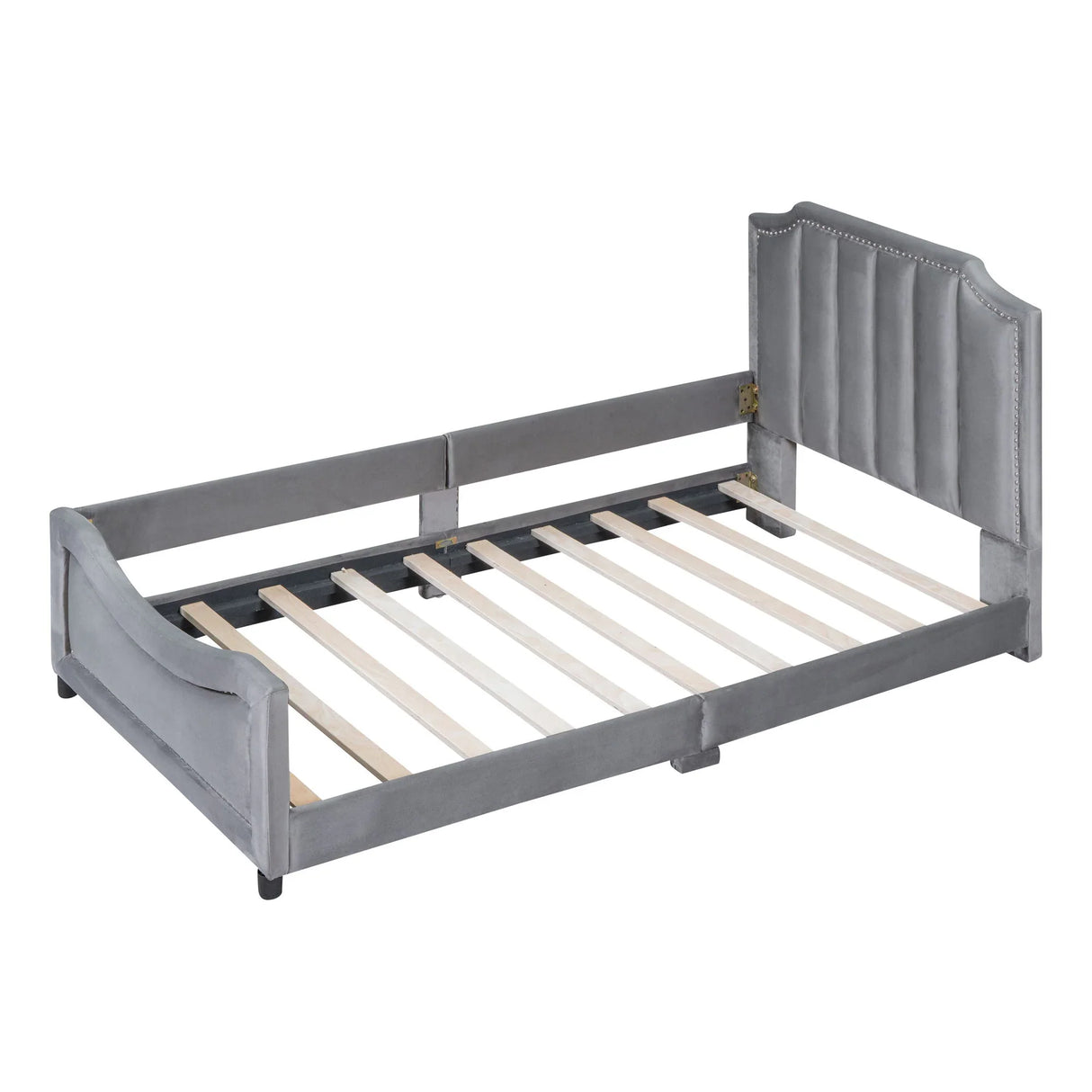 Upholstered Daybed With Classic Stripe Shaped Headboard - Furniture Home Direct