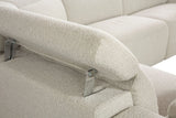 Sectional Sofa Boucle Power Reclining With Cupholder Beige - Furniture Home Direct