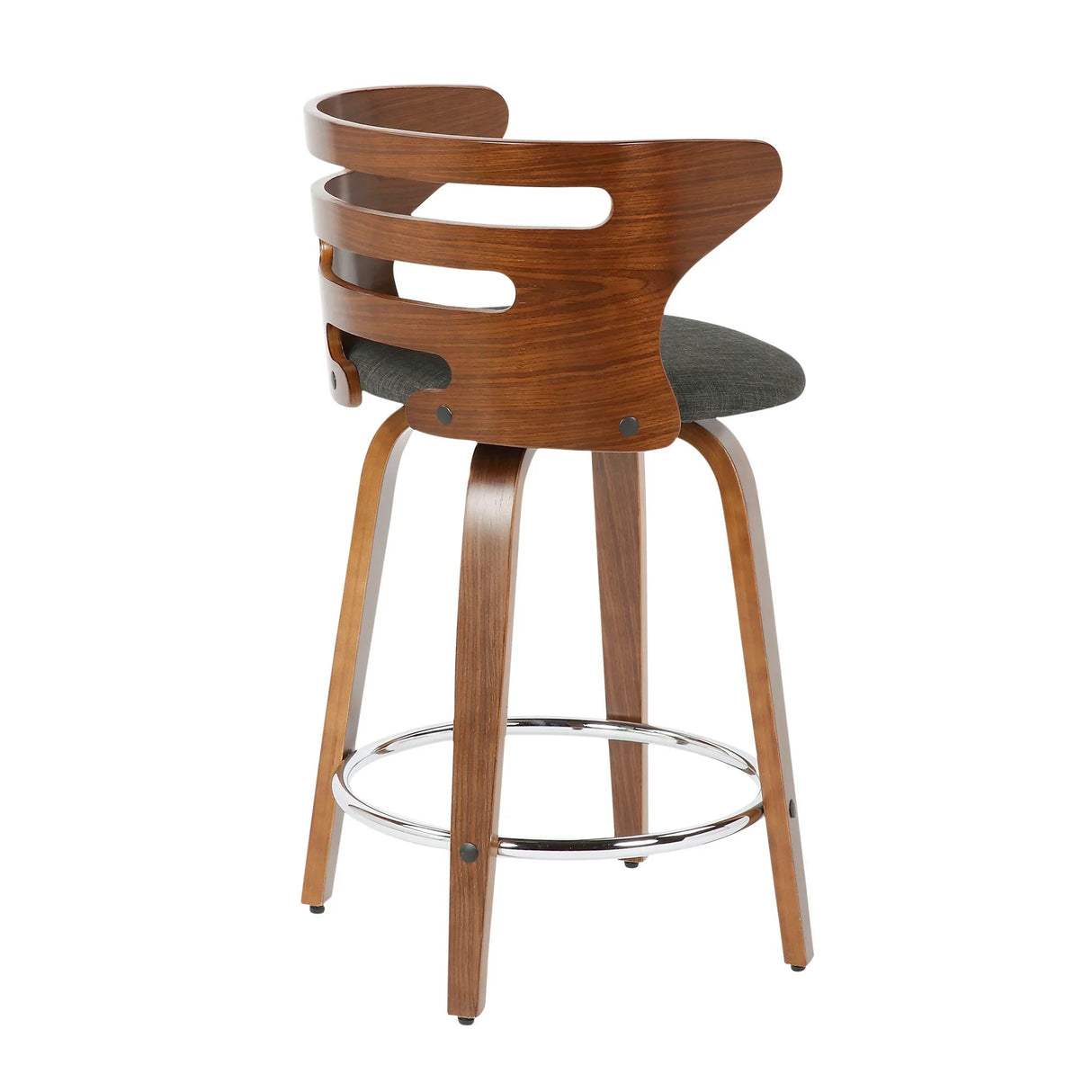 Cosini - Mid Century Modern Fixed Height Counter Stool With Footrest With Swivel (Set of 2) - Furniture Home Direct