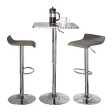 Ale - 3 Piece Bar Set Bistro Square Contemporary Adjustable Oval Footrest - Furniture Home Direct