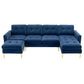 Modern L - Shape Convertible Sectional Sofa With Movable Ottoman - Furniture Home Direct