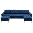 Modern L - Shape Convertible Sectional Sofa With Movable Ottoman - Furniture Home Direct