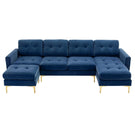 Modern L - Shape Convertible Sectional Sofa With Movable Ottoman - Furniture Home Direct