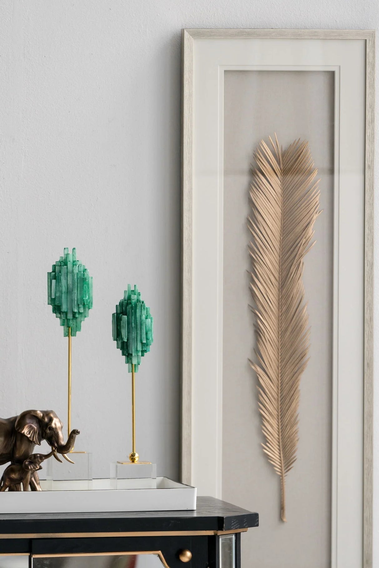 Leaf Framed Wall Art, Wall Decor For Living Room Dining Room Office Bedroom - Gold - Furniture Home Direct