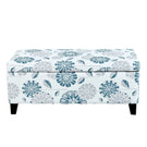 Luxury Storage Ottoman With Floral Patterned Fabric, Soft-Close Hinges, Multi Functional