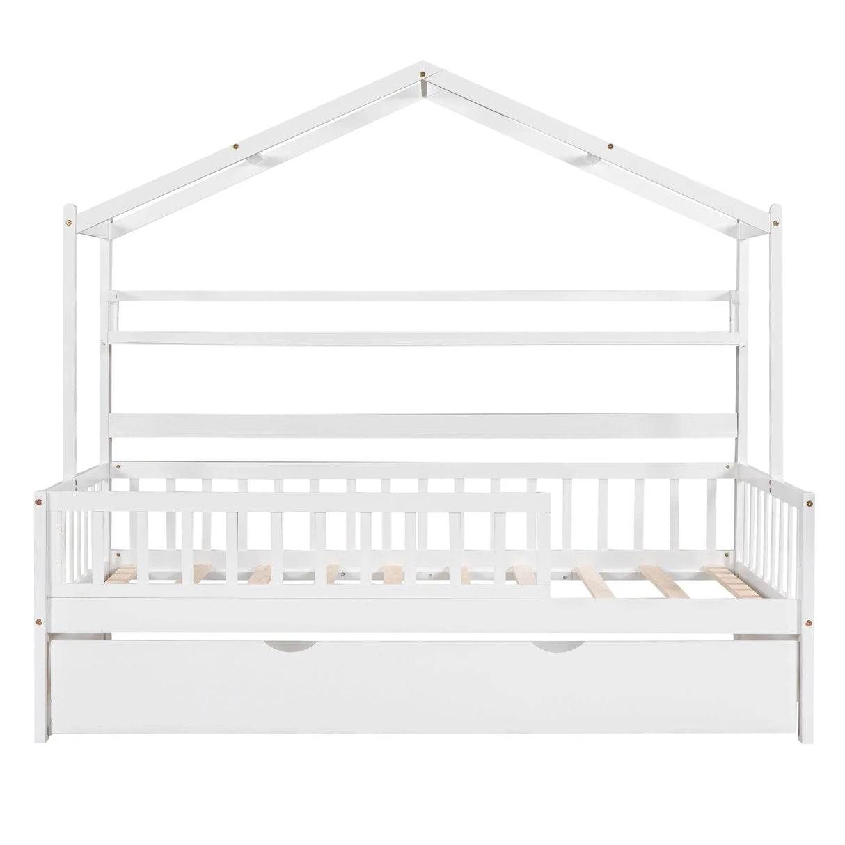 Playhouse Bed With Trundle, Kids Bed With Shelf - Furniture Home Direct