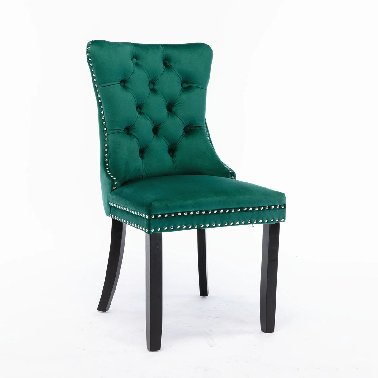 Nikki - Modern, High-End Tufted Solid Wood Contemporary Velvet Upholstered Dining Chair With Wood Legs Nailhead Trim (Set of 2) - Furniture Home Direct